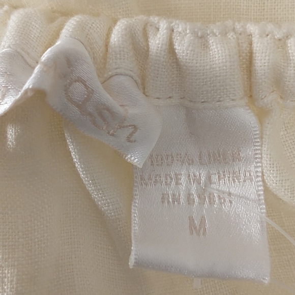 Linen Maxi Skirt Ivory White Whitewash Gubbio M - Picture 10 of 12